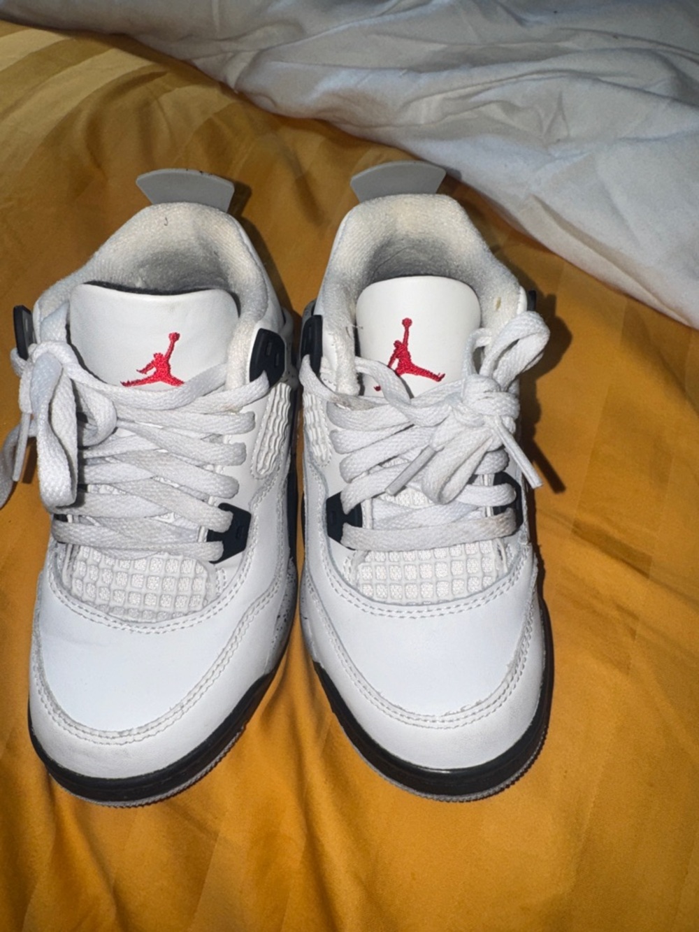 Kids White and Black Basketball Sneakers with Red Logo